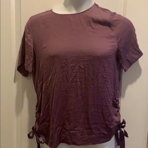 Short sleeve purple blouse